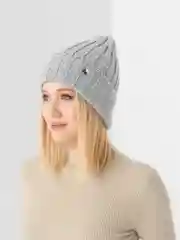 Серый шапка для девочек  МУЗА на флисовом подкладе
