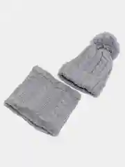 Серый комплект: шапка и снуд