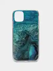 Голубой чехол прозрачный для iPhone 11, силиконовый