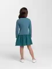 Бирюзовый платье для девочки с длинным рукавом, 2,3,4,5 лет