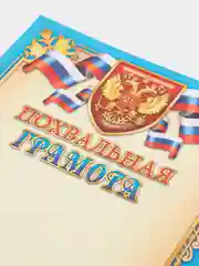 Голубой грамота похвальная/ картон /  формат А4, размер 21х29,7 см