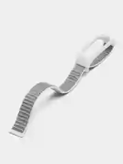Серебряный ремешок на липучке для Xiaomi Mi Band 3, 4, 5, 6, 7 Сяоми Ми Банд, тканевый, нейлоновый