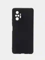 Черный чехол для Xiaomi Redmi Note 10 Pro силиконовый ROSCO матовый тонкий с защитой камер бортик