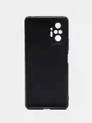 Черный чехол для Xiaomi Redmi Note 10 Pro силиконовый ROSCO матовый тонкий с защитой камер бортик
