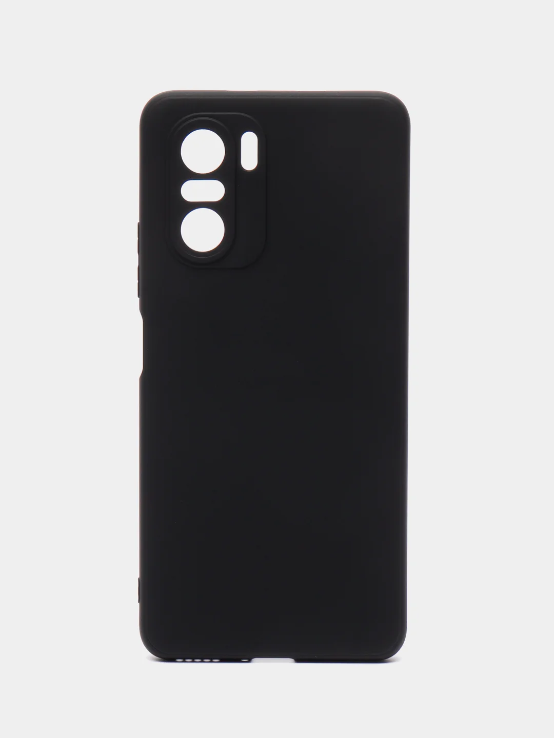 Черный чехол для Xiaomi Poco F3 силиконовый ROSCO матовый тонкий с бортиком, защитой вокруг камер