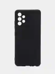 Черный чехол для Samsung Galaxy A32 4G силиконовый ROSCO матовый c бортиком-защитой вокруг камер