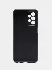 Черный чехол для Samsung Galaxy A23 силиконовый ROSCO матовый тонкий с бортиком- защитой камер