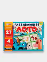Зеленый детское развивающее лото "Синий трактор", "МиМиМишки", 27 карточек-половинок