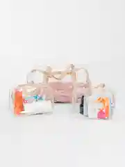 Сумка в роддом прозрачная, водонепроницаемая,  большая сумка + 2 средние,  3 шт, бежевый