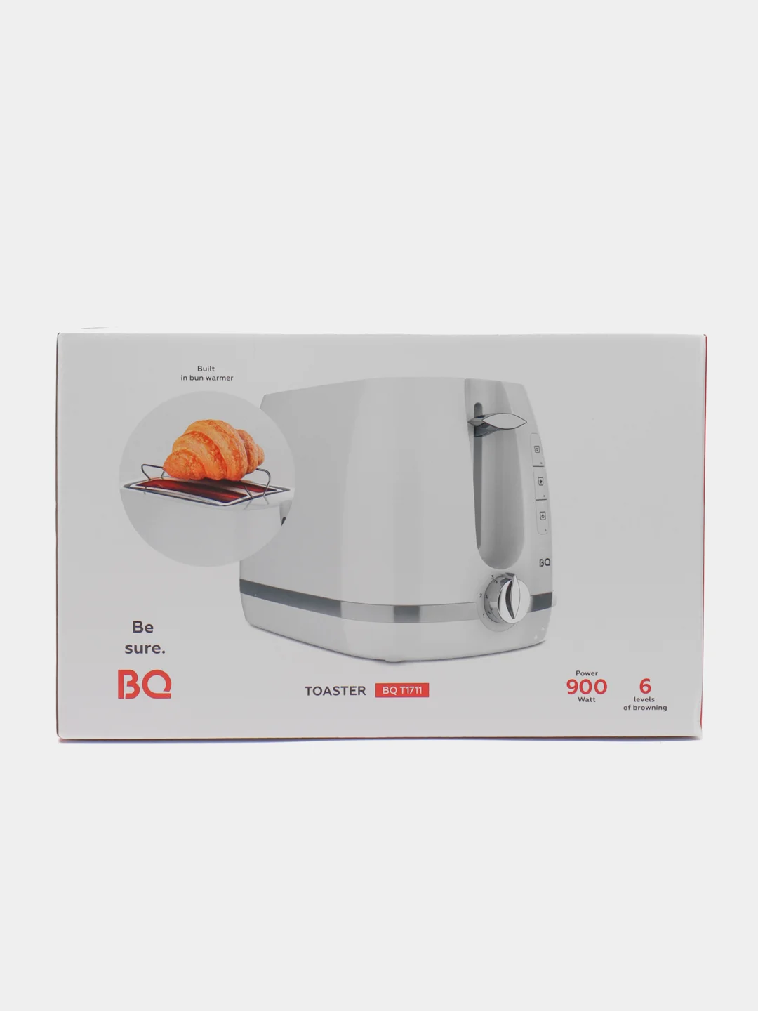 Белый тостер электрический BQ T1711, 900 Вт, 6 режимов