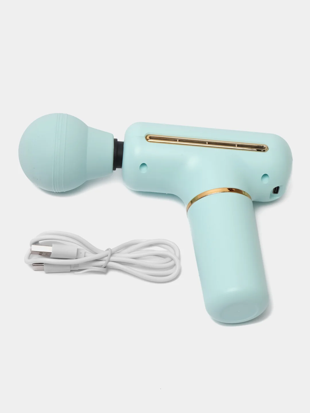 Бирюзовый перкуссионный мини массажер Massager Mini Fascial Gun DS-128