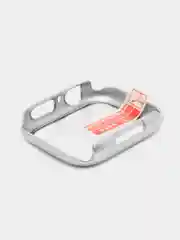 Серебряный бампер с защитным стеклом для Apple Watch 38/40/41/42/44/45/49