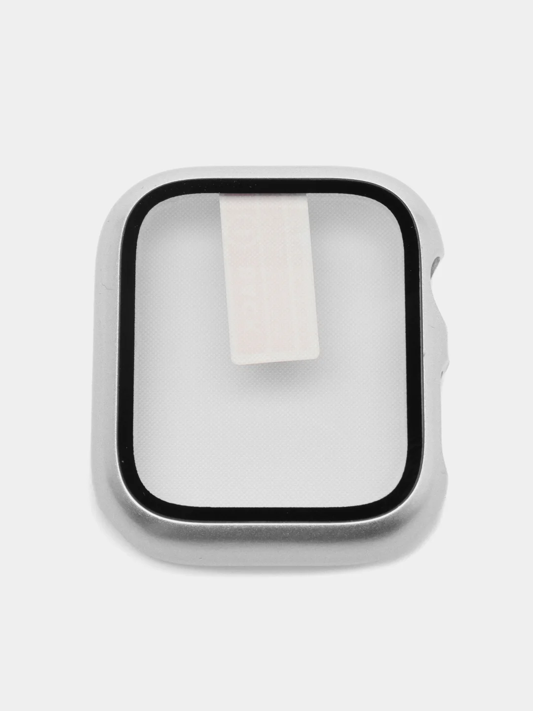 Серебряный бампер с защитным стеклом для Apple Watch 38/40/41/42/44/45/49