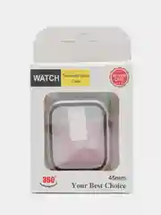 Серебряный бампер с защитным стеклом для Apple Watch 38/40/41/42/44/45/49