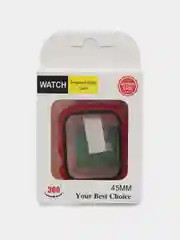 Бордовый бампер с защитным стеклом для Apple Watch 38/40/41/42/44/45/49