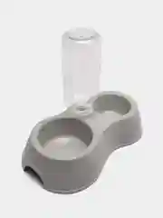 Серый меланж миска для кошек и собак, автопоилка с кормушкой, двойная
