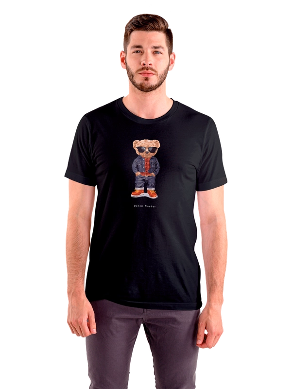 Футболка с принтом Teddy Bear (Мишка Тедди), белая и черная, хлопок