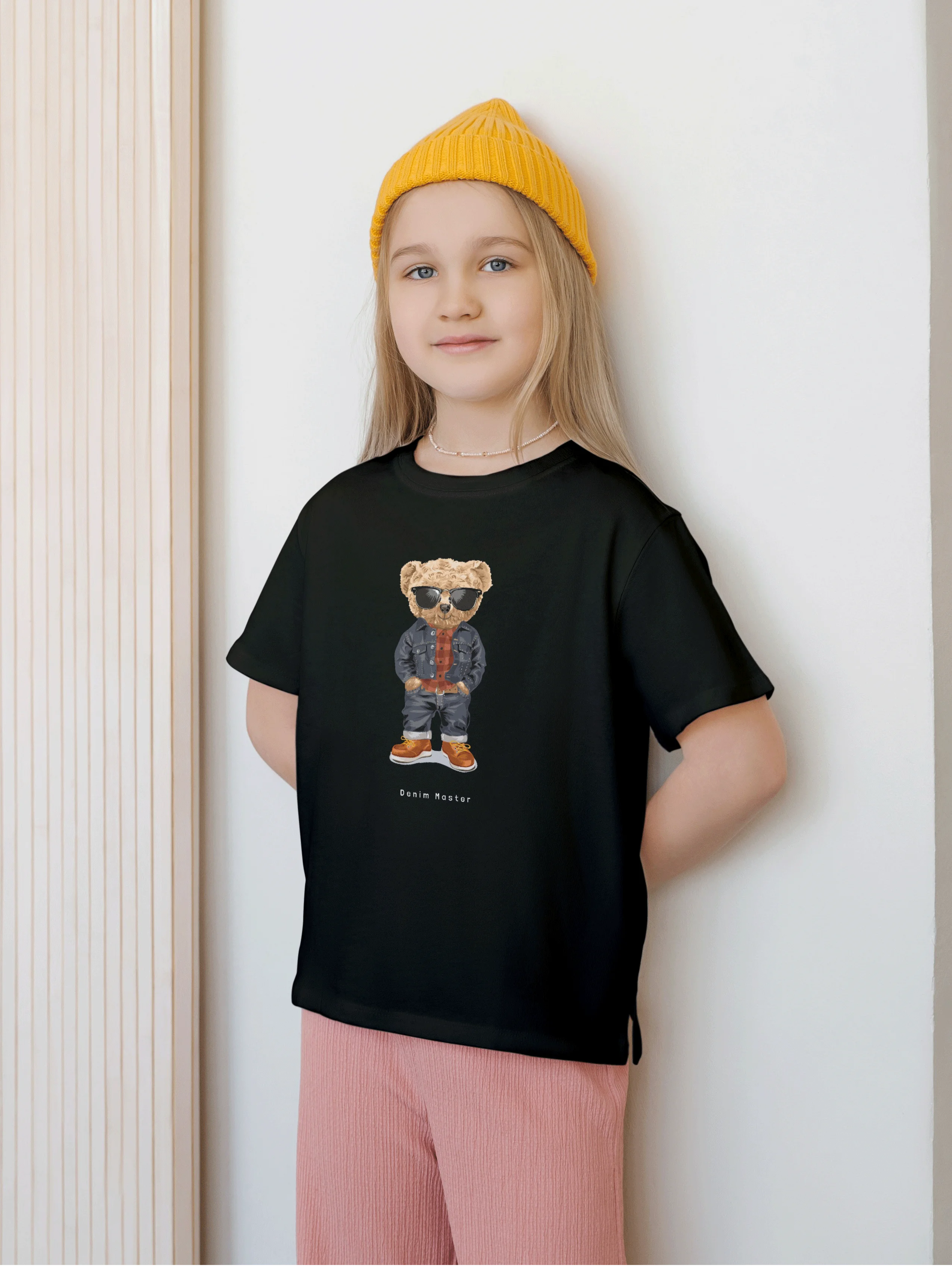 Футболка с принтом Teddy Bear (Мишка Тедди), белая и черная, хлопок