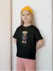 Футболка с принтом Teddy Bear (Мишка Тедди), белая и черная, хлопок