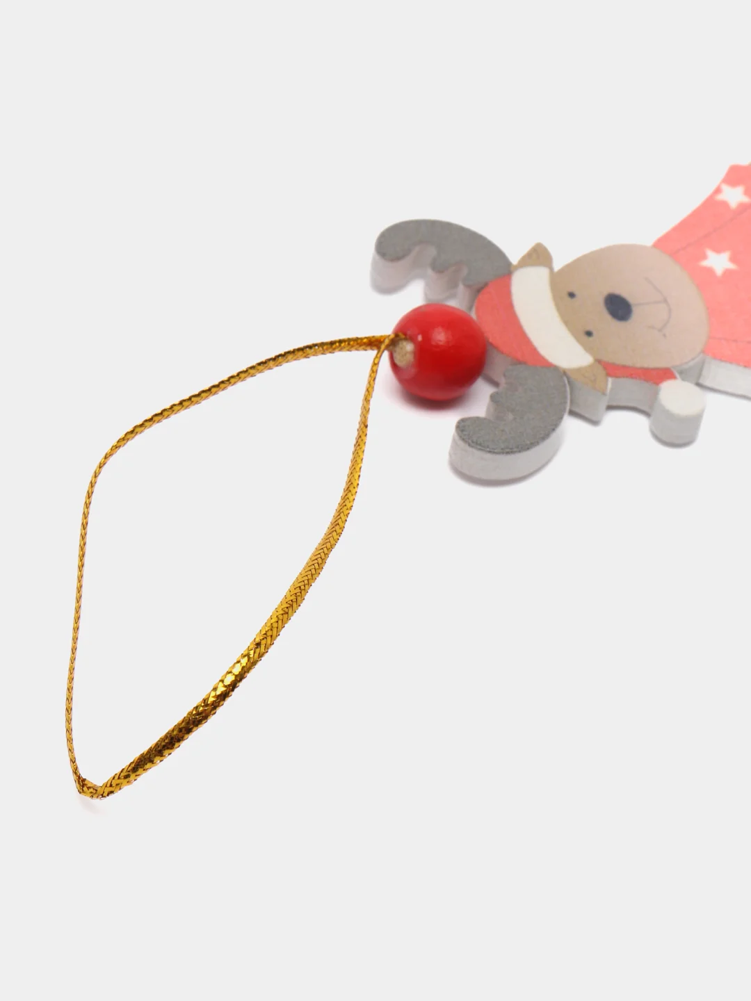 Кораллово-розовый новогодняя ёлочная игрушка из дерева, Подвеска - украшение на ёлку