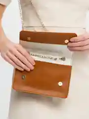 Терракотовый сумка маленькая, на цепочке