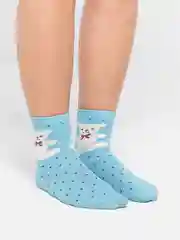 Голубой носки зимние с медведем