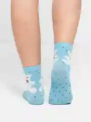 Голубой носки зимние с медведем