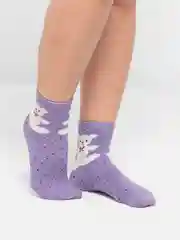 Фиолетовый носки зимние с медведем