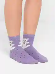 Фиолетовый носки зимние с медведем