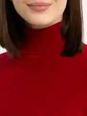 Красный водолазка женская, в рубчик