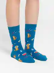 Индиго носки с принтом "Cool", унисекс