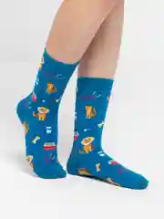 Индиго носки с принтом "Cool", унисекс