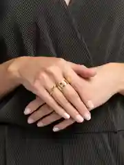 Золотой парные кольца, с бабочками, 2 штуки