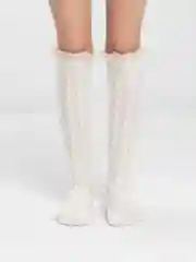 Белый тёплые женские носки длинные