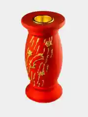 Красный подсвечник праздничный, круглый, 12 см, 3 цвета