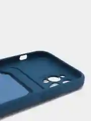 Темно-синий чехол силиконовый для iPhone 7/8/SE/11/12/13/14/15/Plus/Pro Max, с карманом для карты