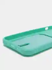 Мятный чехол силиконовый для iPhone 7/8/SE/11/12/13/14/15/Plus/Pro Max, с карманом для карты