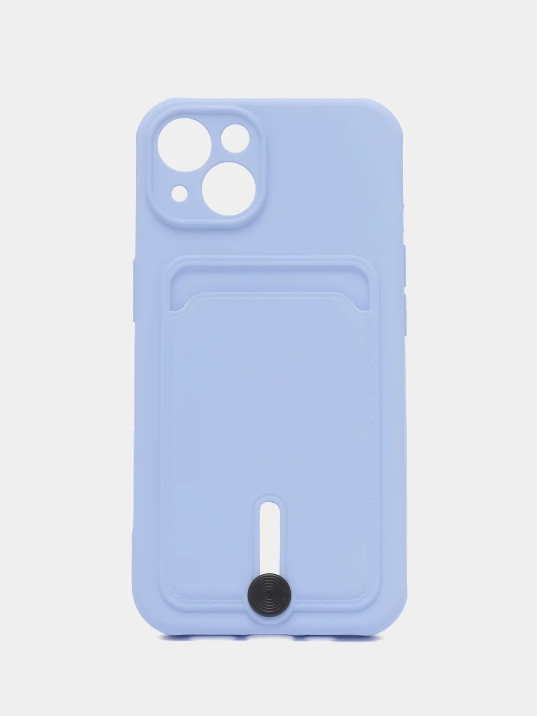 Синий чехол силиконовый для iPhone 7/8/SE/11/12/13/14/15/Plus/Pro Max, с карманом для карты