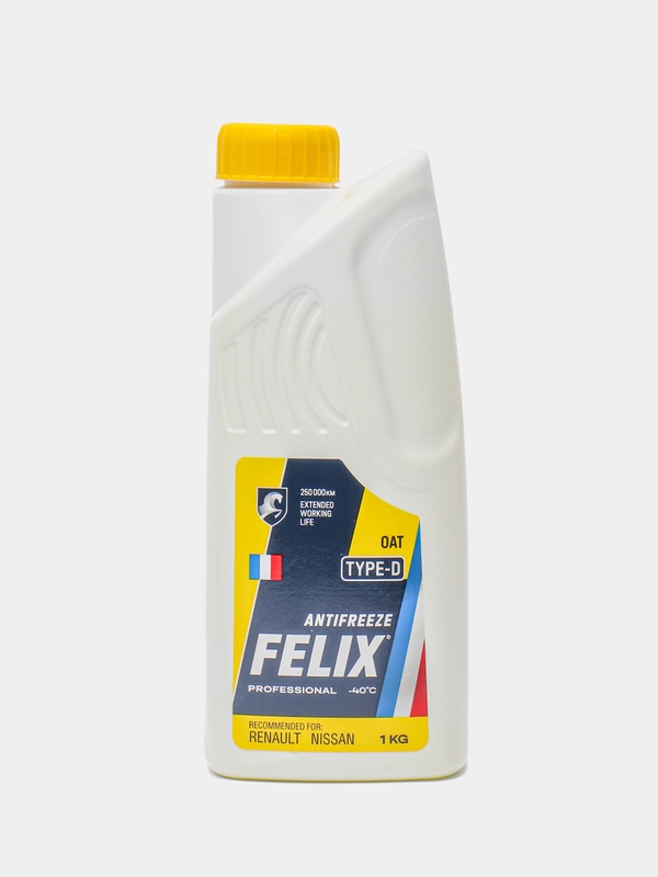 Антифриз FELIX TYPE D G12+, Желтый, RENAULT/ NISSAN/ CITROEN/ PEUGEOT