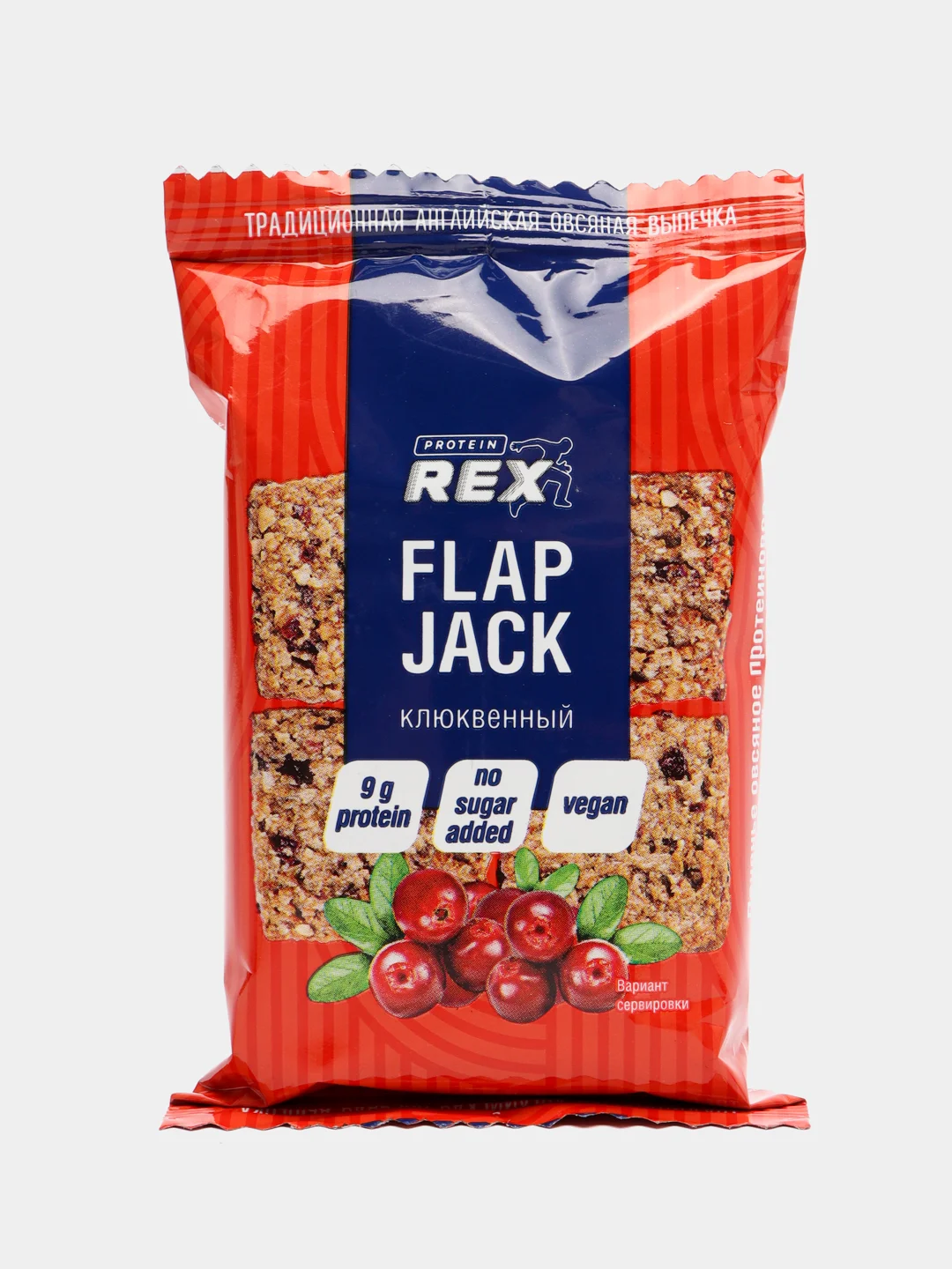 Овсяное протеиновое печенье ProteinRex Flapjack, без сахара, клюква, 60 г