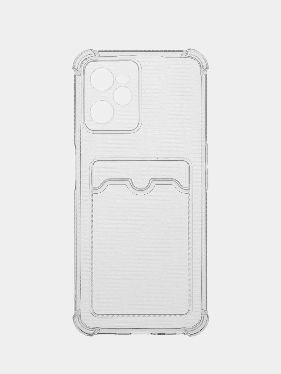Прозрачный чехол противоударный для Realme C35 (Реалми С35), прозрачный, с карманом для карты