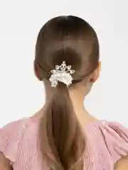Серебряный резинка для волос жемчуг с короной