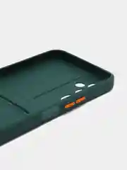 Тёмно-зелёный чехол TECNO POVA NEO 2  / TECNO POVA 4 с защитой камеры и карманом для пластиковой карты