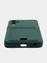 Тёмно-зелёный чехол TECNO POVA NEO 2  / TECNO POVA 4 с защитой камеры и карманом для пластиковой карты