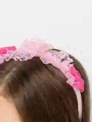 Ободок нежно розовый с розочками