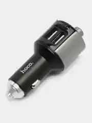 Серый металлик fm модулятор bluetooth + Автомобильное зарядное устройство Hoco E19 фм модулятор