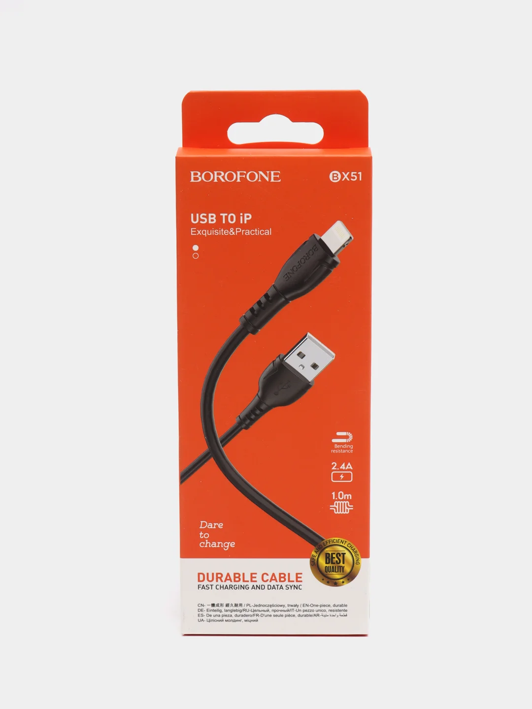 Черный зарядка для айфона / Кабель lightning /для зарядки iPhone 5, 6, 7, 8, X, 11, iPad (1 метр)