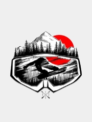 Наклейка на авто виниловая, сноуборд, горные лыжи, на спортивный инвентарь, на стекло