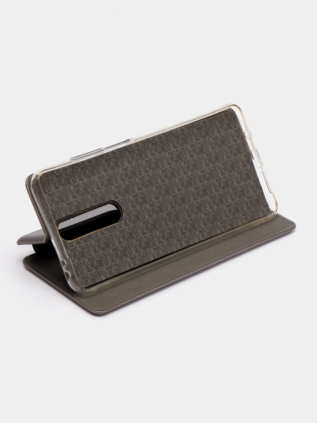 Серый чехол-книжка на Xiaomi Redmi K30 / Poco X2, из экокожи, с карманом для карт