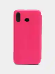Фуксия чехол-книжка на Samsung Galaxy A6S, из экокожи, с карманом для карт